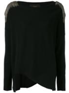 Lédition - Embellished Shoulder Jumper - Women - Silk/cotton/cashmere - 40, Black, Silk/cotton/cashmere