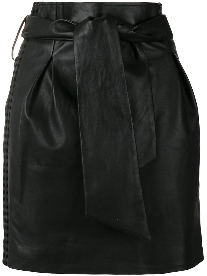 Iro Kanel Skirt, Women's, Size: 36, Black, Lamb Skin/rayon