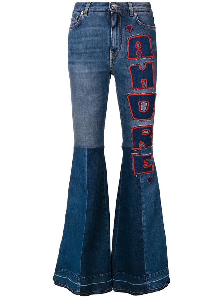 Dolce & Gabbana Flared Amore Jeans - Blue