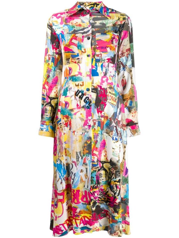 Ultràchic Murales Print Shirt Dress - Pink