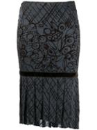 Romeo Gigli Pre-owned 1997 Pleated Hem Fitted Skirt - Blue