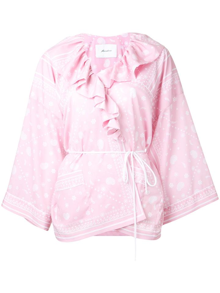 Fleamadonna Paisley-print Ruffled Jacket, Women's, Size: Medium, Pink/purple, Polyester