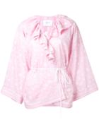 Fleamadonna Paisley-print Ruffled Jacket, Women's, Size: Medium, Pink/purple, Polyester