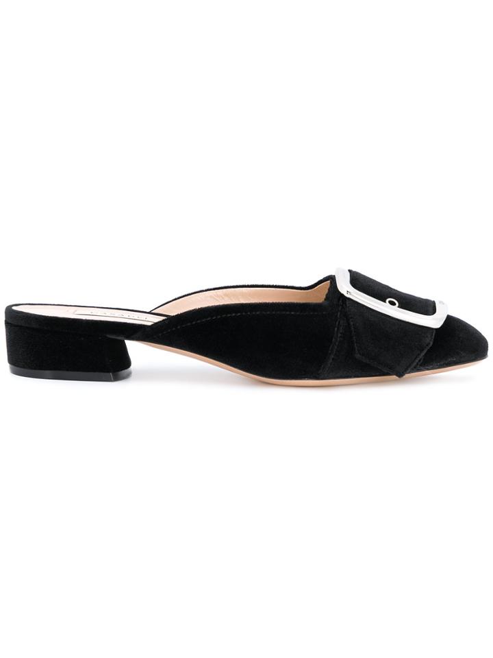 Casadei Slip On Buckle Mules - Black
