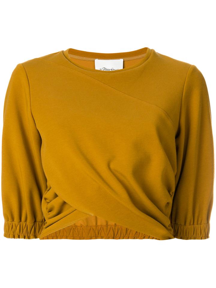 3.1 Phillip Lim Cropped Knitted Top - Yellow & Orange