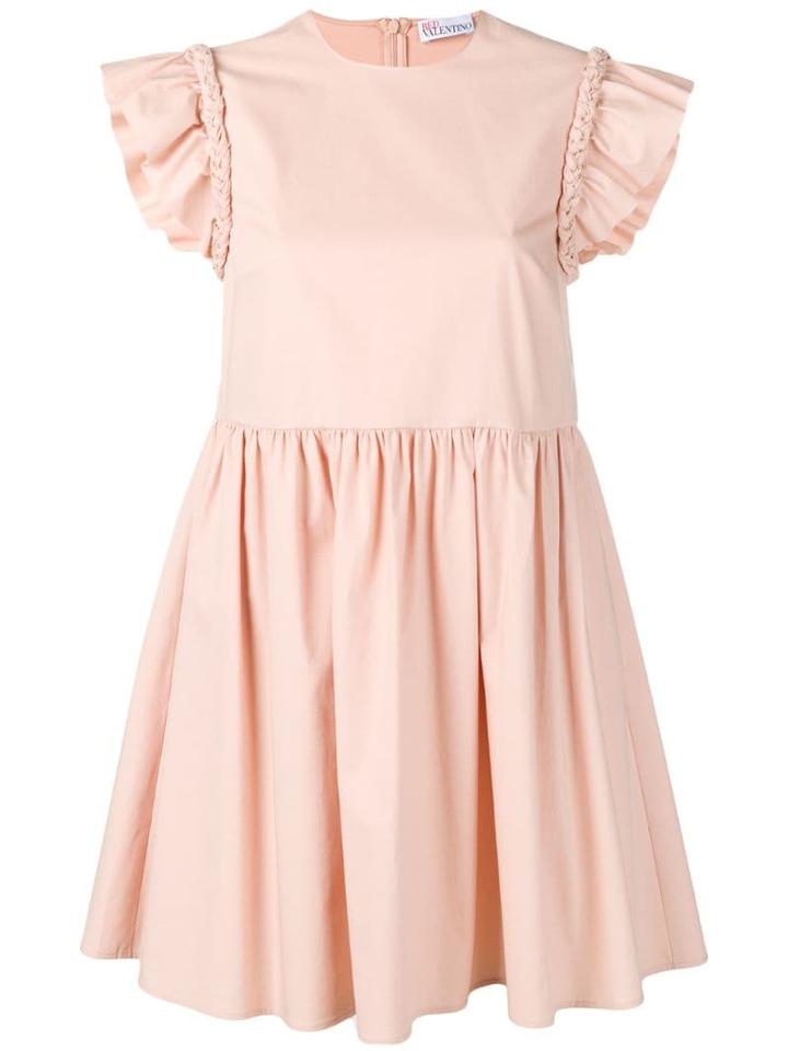 Red Valentino Poplin Dress With Braids Details - Pink