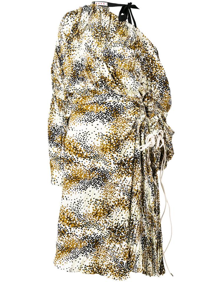 Marni - Haze Print Asymmetric Dress - Women - Silk - 40, Silk