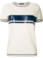 Roberto Collina - Stripe Short Sleeve T-shirt - Women - Cotton - S, Nude/neutrals, Cotton
