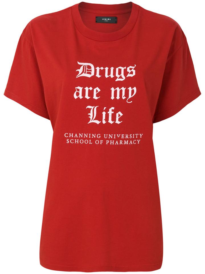 Amiri Drugs Are My Life Oversized T-shirt - Red