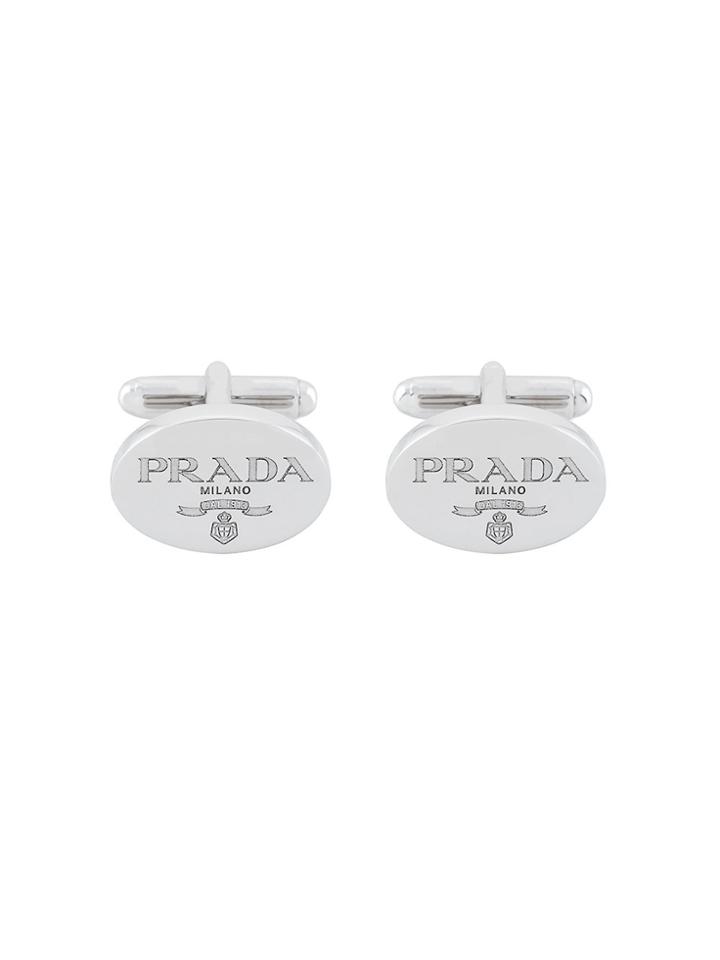 Prada Logo Cufflinks - Metallic