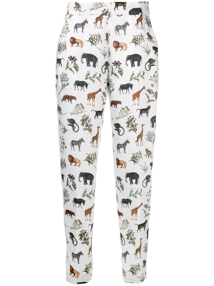 Victoria Victoria Beckham Safari Print Trousers - White