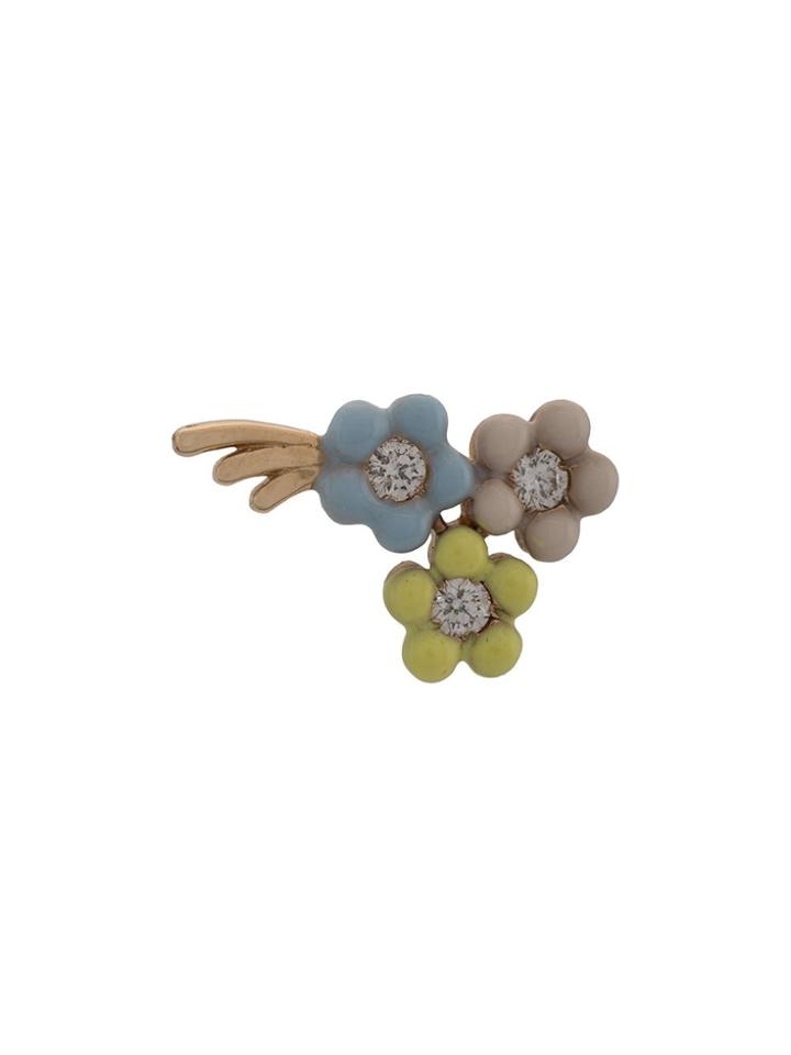 Alison Lou 14kt Yellow Gold Pastel Bouquet Stud