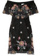Alice Mccall Honeycomb Daisy Off Shoulder Mini Dress - Black