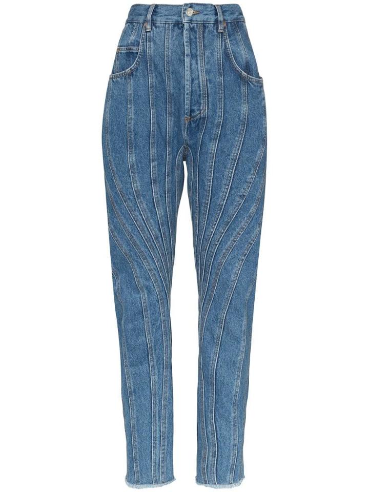 Mugler Seam-detail Jeans - Blue