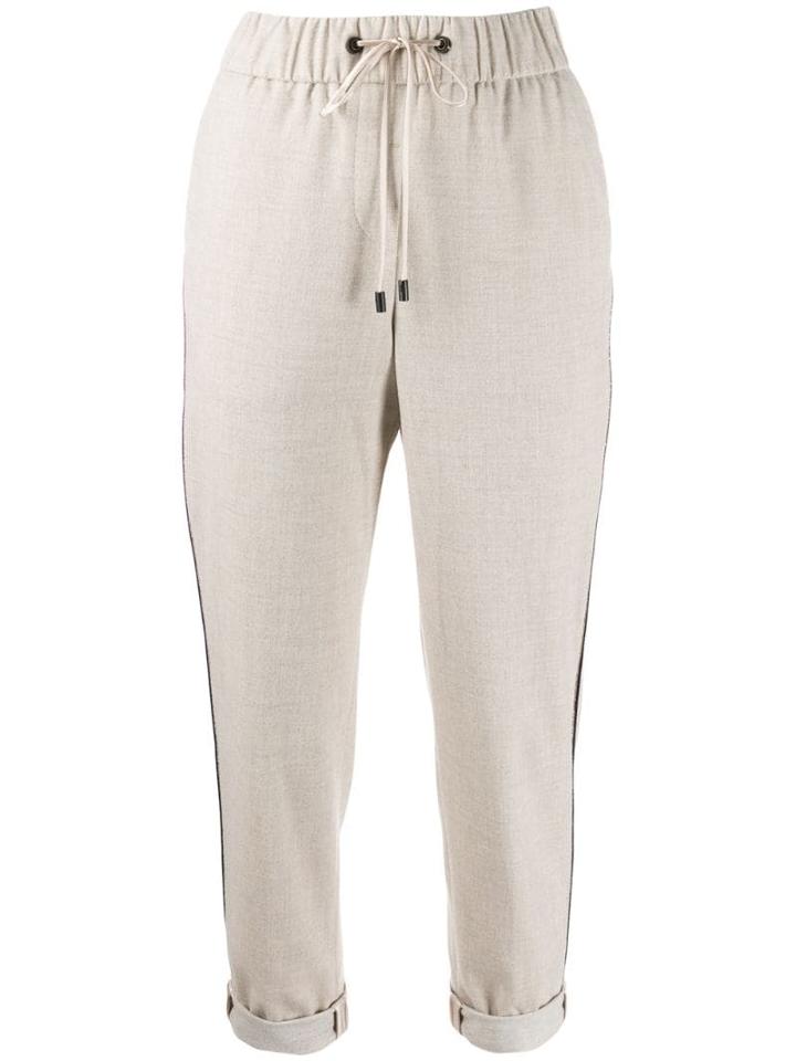 Peserico Elasticated Waist Cropped Trousers - Neutrals