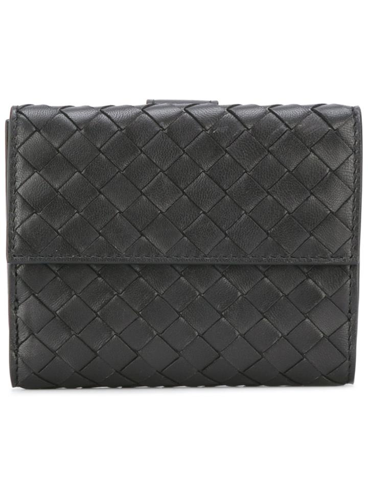 Bottega Veneta Tri-fold Interlaced Wallet - Black