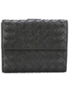 Bottega Veneta Tri-fold Interlaced Wallet - Black