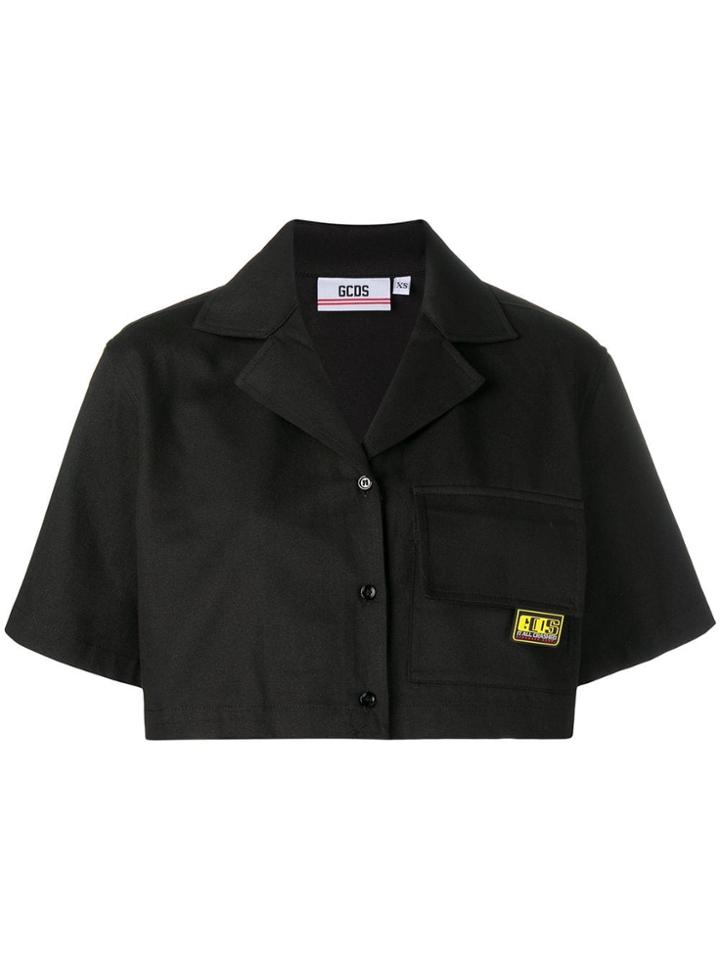 Gcds Cropped Shirt - Black