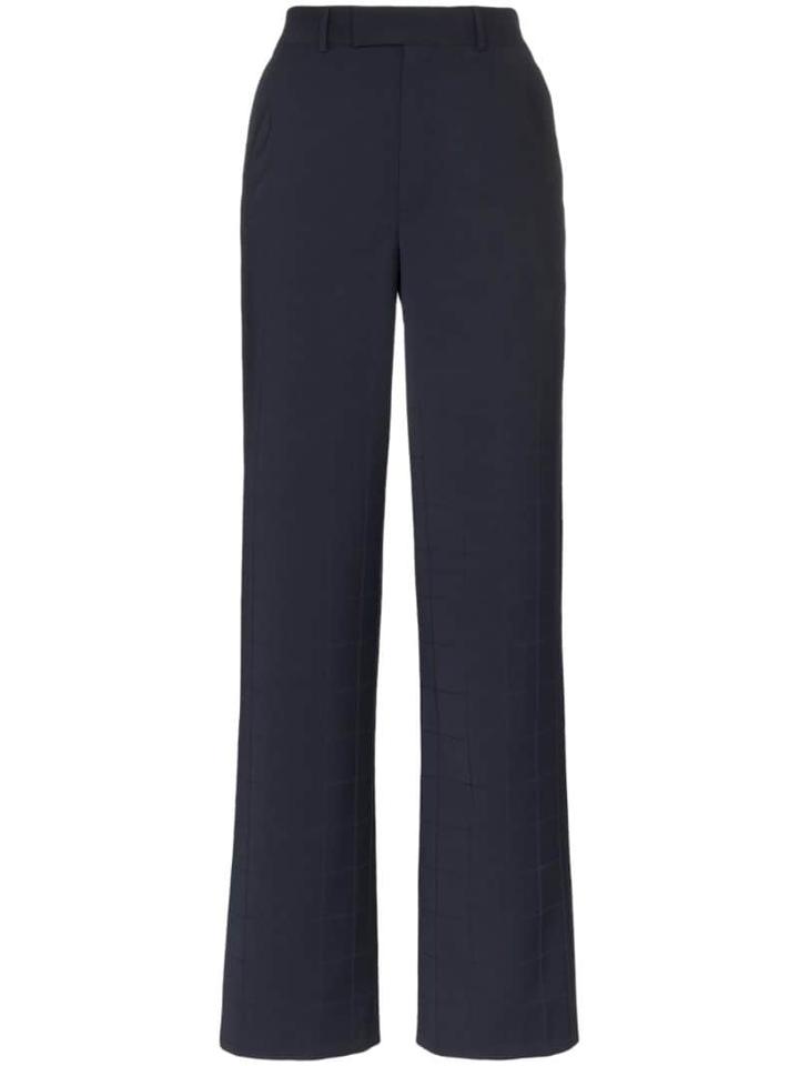 Situationist High-waisted Checked Trousers - Blue