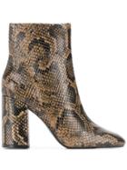 Ash Snake Print Ankle Boots - Brown