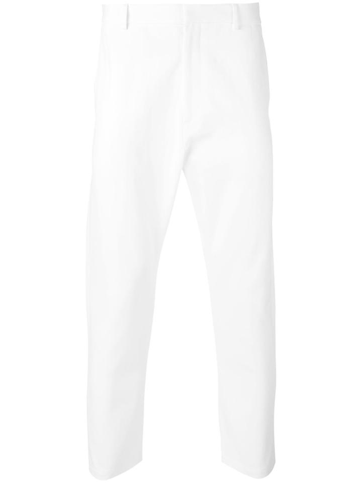 Jil Sander Dropped Crotch Chinos, Men's, Size: 48, White, Cotton