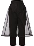 Comme Des Garçons Noir Kei Ninomiya Tulle Overlay Cropped Trousers