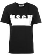 Msgm - Logo Print T-shirt - Women - Cotton - S, Black, Cotton