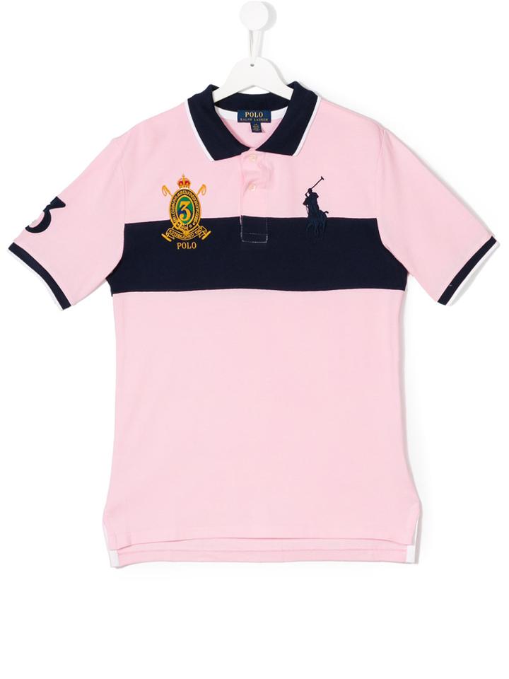 Ralph Lauren Kids Color Block Polo Shirt - Pink & Purple