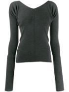 Mrz Ribbed Knit Sweater - Grey