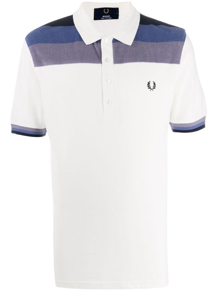 Fred Perry Towelling Panel Pique Polo Shirt - White
