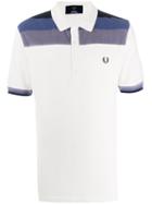 Fred Perry Towelling Panel Pique Polo Shirt - White
