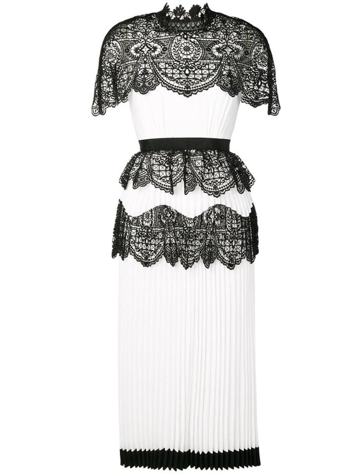 Self-portrait Lace Detail Dress - White