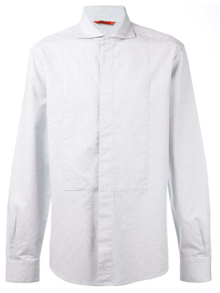Barena Hidden Button Placket Shirt, Men's, Size: 46, White, Cotton