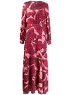 Stella Jean Foliage Print Dress - Red