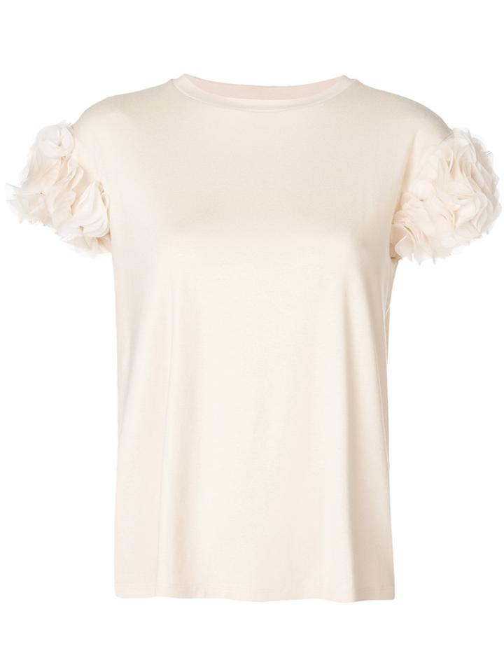Lardini Petal Detail T-shirt - Nude & Neutrals
