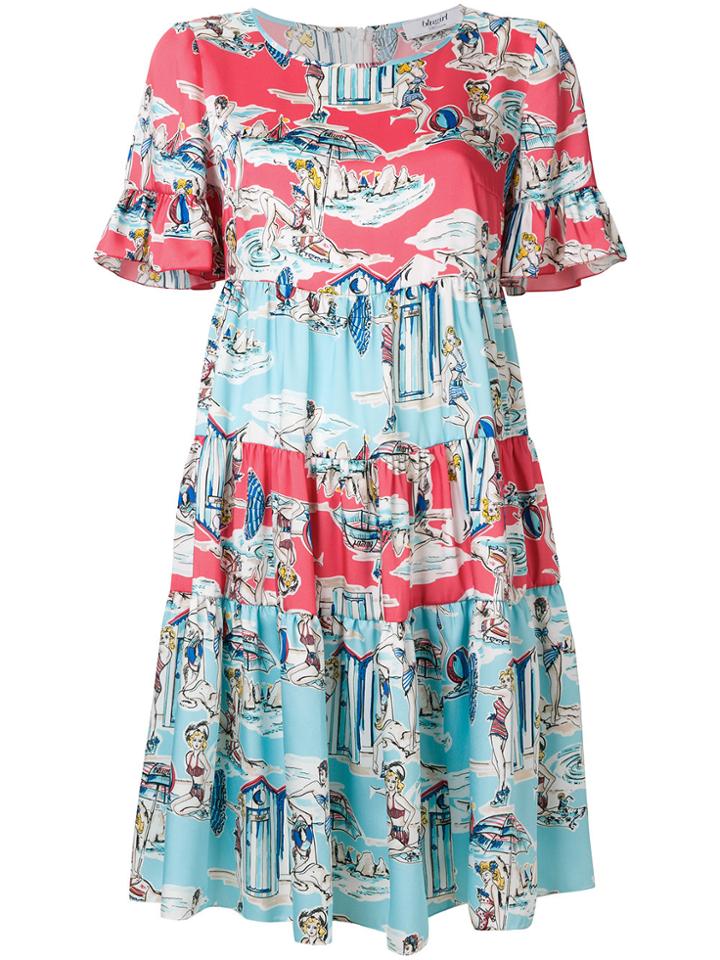 Blugirl Holiday Print Tier Dress - Blue