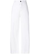 Rundholz Black Label Cropped Flared Trousers - White