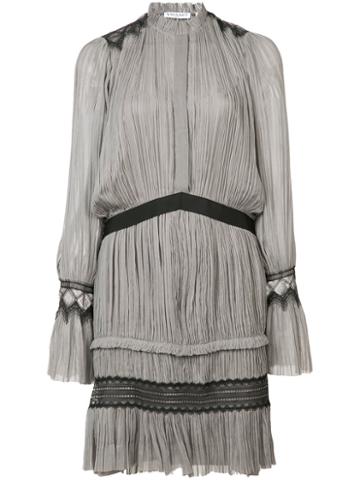 Vionnet - Pleated Short Dress - Women - Silk - 40, Grey, Silk