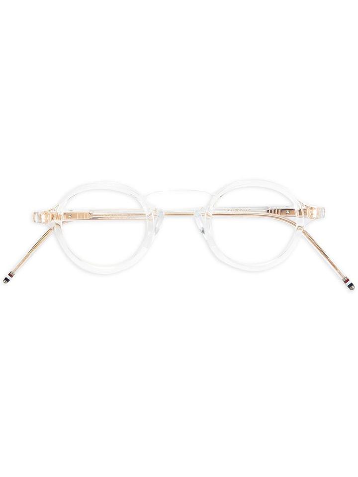 Thom Browne Round Frame Glasses, Nude/neutrals, Acetate