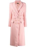 Elisabetta Franchi Fitted Belted Coat - Pink