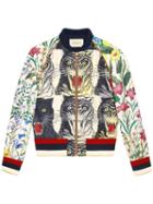 Gucci Patchwork Print Silk Bomber - Neutrals