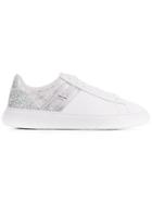 Hogan Lace-up Glitter Panel Sneakers - White