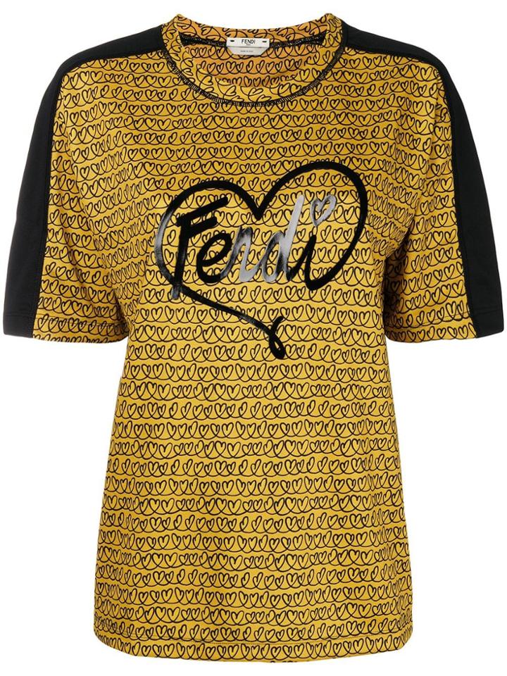 Fendi Short-sleeve Printed T-shirt - Yellow & Orange