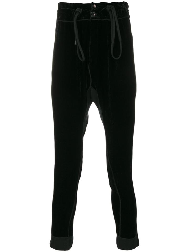 Di Liborio Velvet Drawstring Trousers - Black
