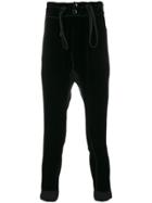 Di Liborio Velvet Drawstring Trousers - Black