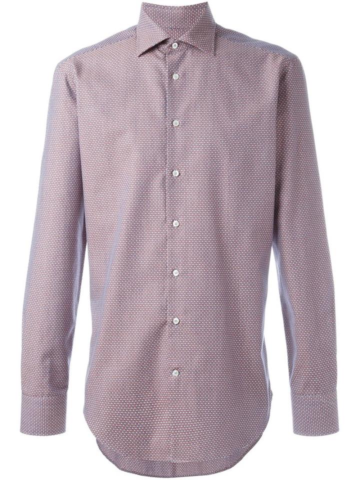 Etro Geometric Print Shirt, Men's, Size: 41, Yellow/orange, Cotton