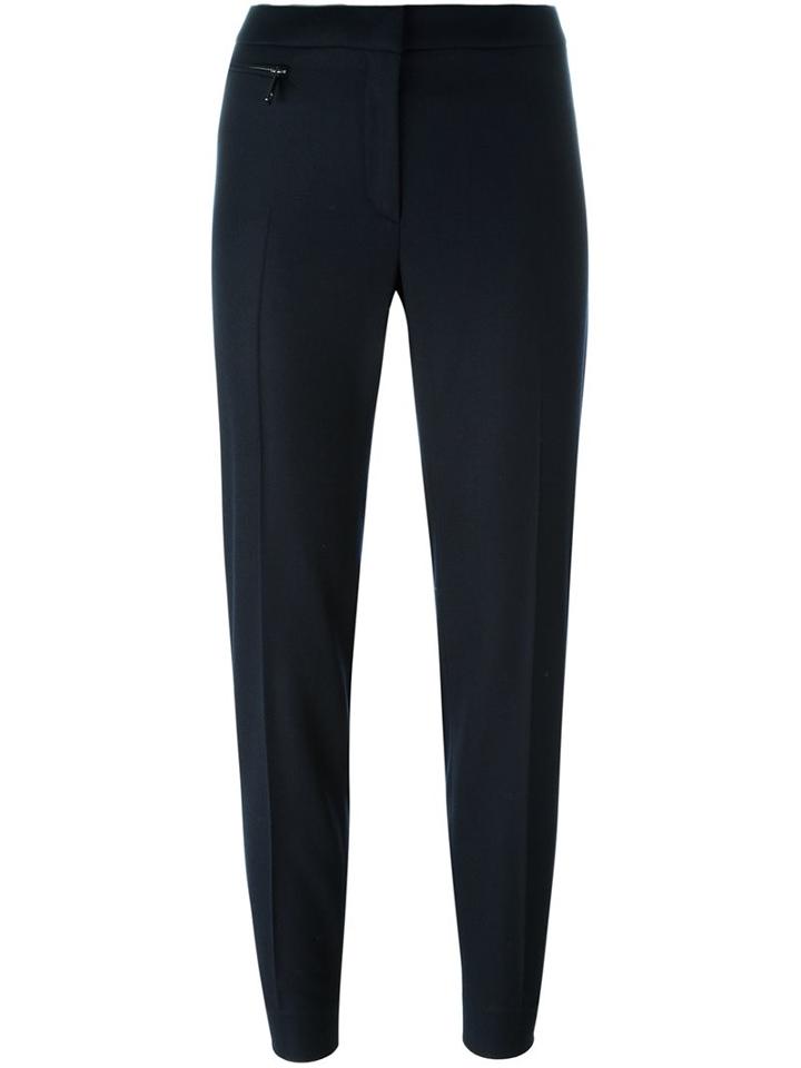 Fay Pleated Tapered Trousers, Women's, Size: 42, Blue, Spandex/elastane/virgin Wool
