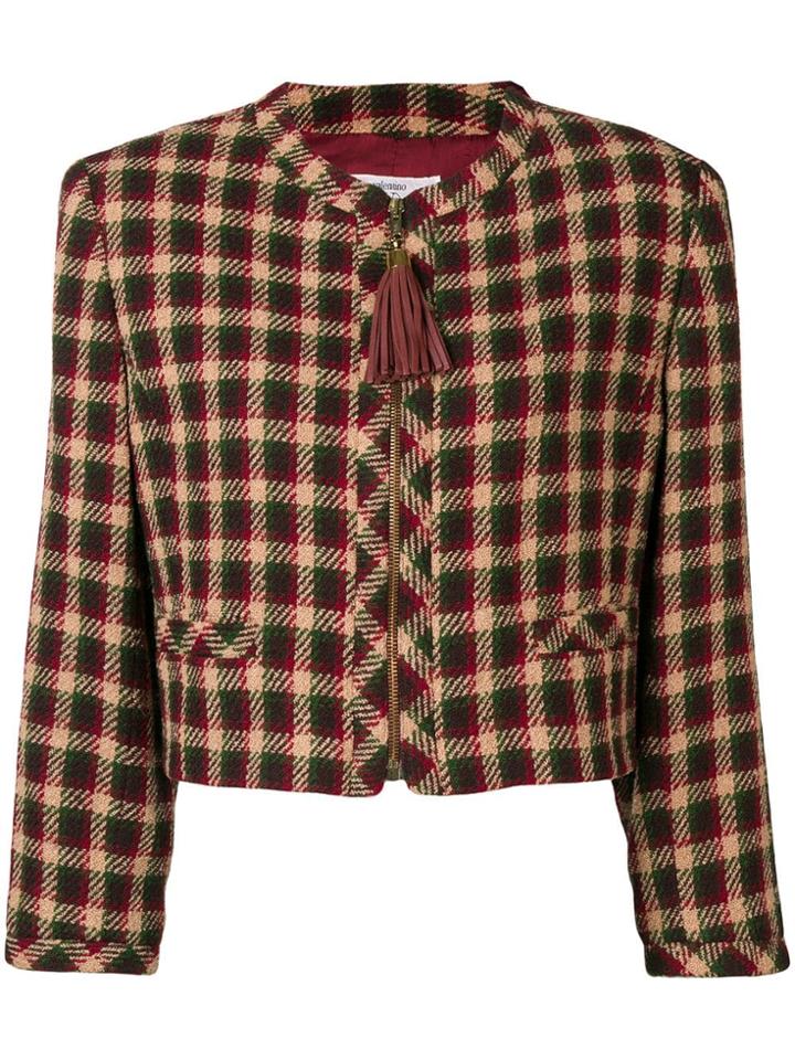 Valentino Vintage 1980's Checked Jacket - Neutrals