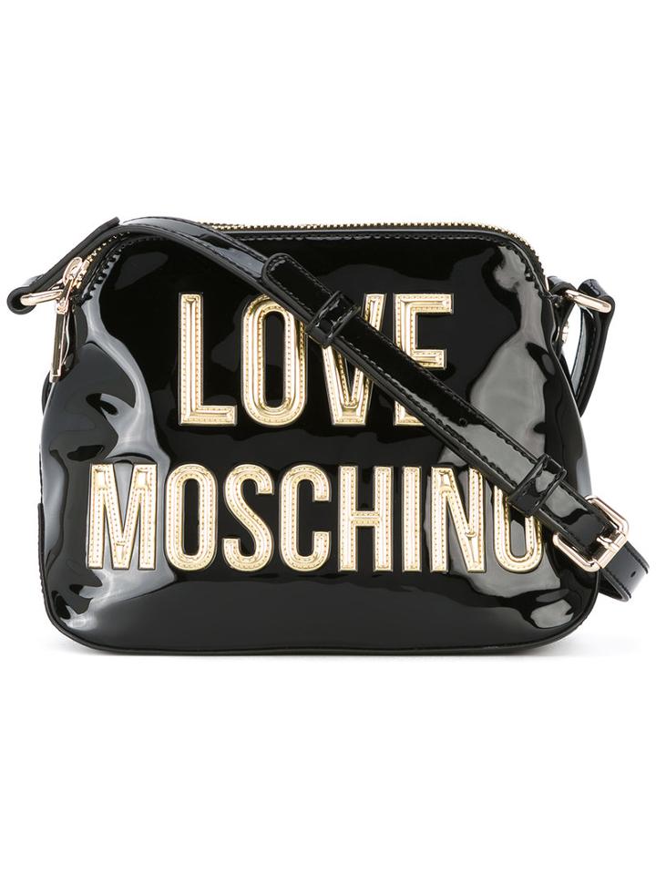 Love Moschino - Gold Letter Crossbody Bag - Women - Polyurethane - One Size, Black, Polyurethane
