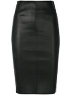 Drome Leather Bodycon Skirt - Black